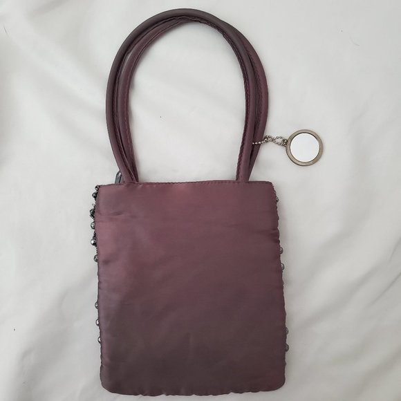 Purple satin evening purse - Picture 7 of 7